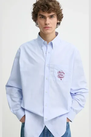 Drôle de Monsieur Camicia in cotone La Chemise Slogan Vignes uomo colore F-SH199-CO116-LBE