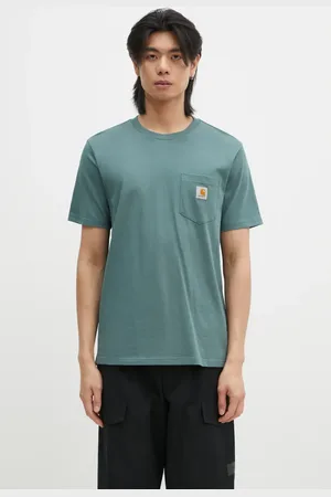 Carhartt T-shirt in cotone Pocket uomo colore verde con applicazione I030434.2M2XX