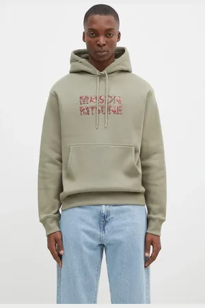 Maison Kitsuné Felpa in cotone Woodland Alphabet uomo colore con cappuccio con applicazione NM00704KM0307