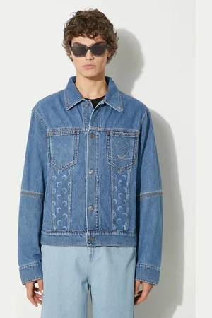 Marine Serre Giacca di jeans Moon Laser Denim Trucker Jacket uomo colore MJA063A