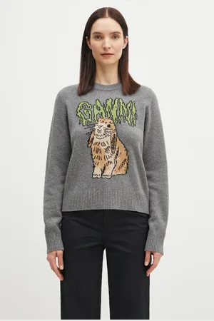 Ganni Maglione in lana Graphic Wool Mix Bunny donna colore K2502