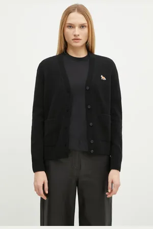 Maison Kitsuné Cardigan in lana Baby Fox Patch colore LW00507KT1006