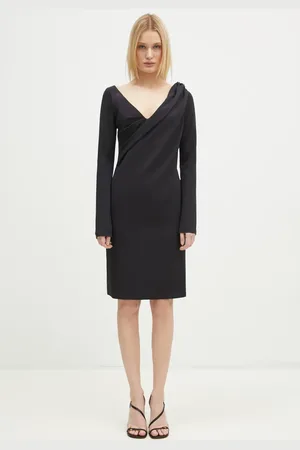 J.W.Anderson Vestito Shoulder Drape V-Neck Dress colore DR0446.PG1573.999