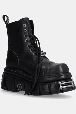 New Rock Stivali da motociclista in pelle Nomada Negro + Tower Negro Acero E14 donna colore M-NEWMILI083-S37