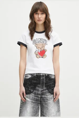 Ganni T-shirt in cotone Basic Jersey Bear Small donna colore T4061