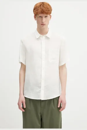 A.P.C. Camicia di lino chemisette bellini logo uomo colore LIAEK.H12551