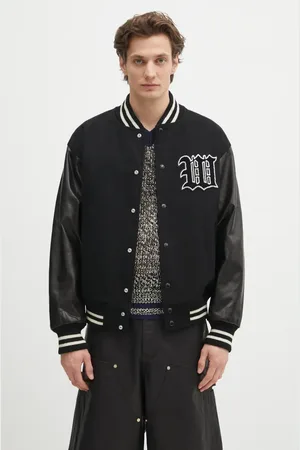 Wacko Maria Giacca bomber in lana Leather Varsity colore 24FW-WMO-BL16