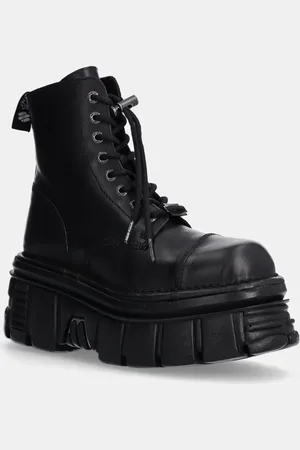 New Rock Stivali da motociclista in pelle Nomada Negro + Tower Negro Lateral E-14 donna colore M-NEWMILI083-S21