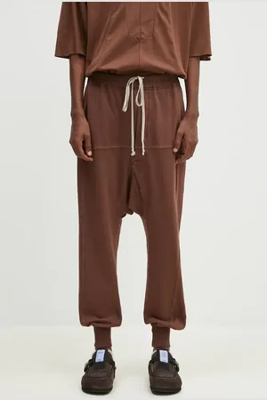 Rick Owens Rick Owens pantaloni della tuta di cotone Prisoner Drawstring colore DU02D2395.RIG