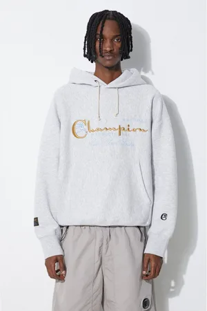 Champion Felpa uomo colore con cappuccio con applicazione 219997