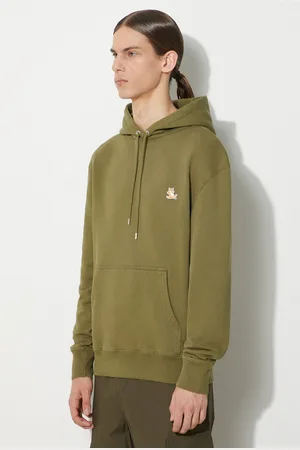 Maison Kitsuné Felpa in cotone Chillax Patch Regular Hoodie uomo colore con cappuccio con applicazione LM00706KM0001