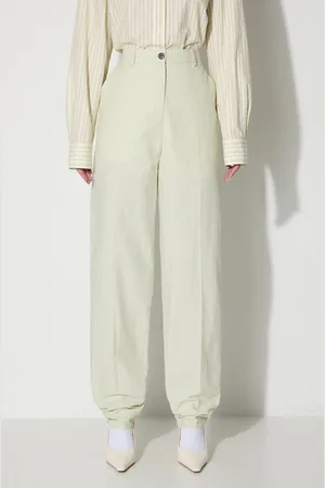 WoodWood Pantaloni in lino misto Courtney Mini Stripe Trousers