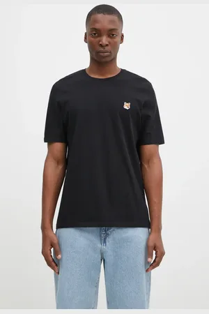 Maison Kitsuné T-shirt in cotone Fox Head Patch Regular Tee Shirt uomo colore con applicazione LM00104KJ0008