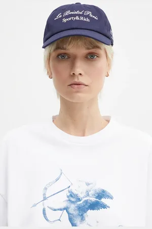Sporty & Rich Berretto da baseball in cotone Faubourg colore con applicazione AC040517619BL32