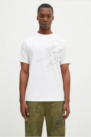 Maharishi T-shirt in cotone Dpm: Sparse Bonsai T-Shirt uomo colore con applicazione 5339.WHITE