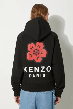 Kenzo Felpa Boke Placed donna colore con cappuccio con applicazione FE62SW1624MT.99J