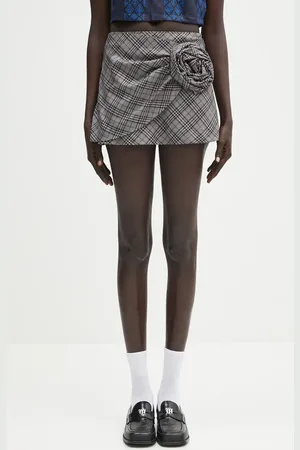AMBUSH Gonna in lana Check Rose Skirt colore 12115390