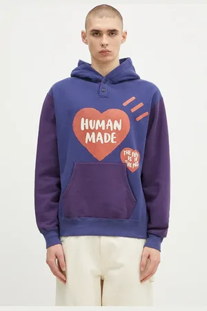 HUMAN MADE Felpa in cotone Colorblock Hoodie uomo colore con cappuccio HM28CS023