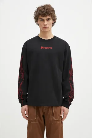 Pleasures Top a maniche lunghe in cotone Fiery Heavyweight Longsleeve colore con applicazione P24W027