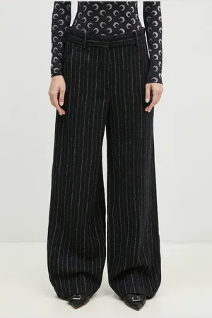 Kenzo Pantaloni in lana Stripped Wide Pants colore FE62PA0949GM.99