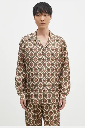 Drôle de Monsieur Camicia in seta La Chemise Renzo colore E-SH187-SE006-BG