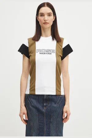 MARTINE ROSE T-shirt in cotone Shrunken Panelled donna colore 652JE01000D