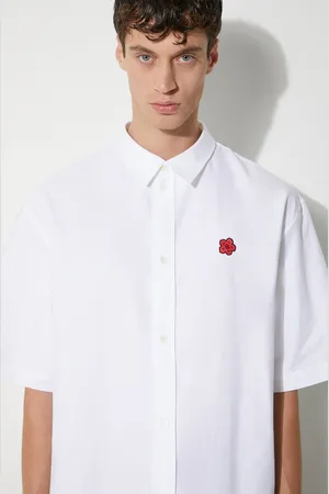 Kenzo Camicia in cotone Boke Flower Crest Shortsleeve Shirt uomo colore FE65CH1239LO.01