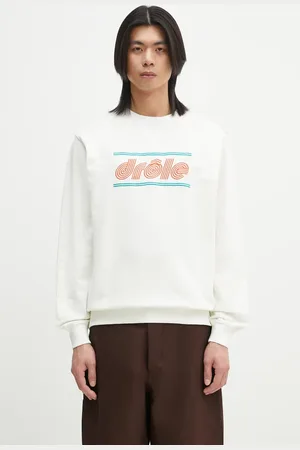 Drôle de Monsieur Felpa in cotone Le Sweatshirt Pique Tennis uomo colore con applicazione G-SW164-CO162-OW