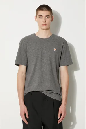 Maison Kitsuné T-shirt in cotone Fox Head Patch Regular Tee Shirt uomo colore con applicazione LM00104KJ0008