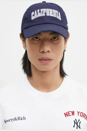Sporty & Rich Berretto da baseball in cotone California colore con applicazione AC040516501BL32