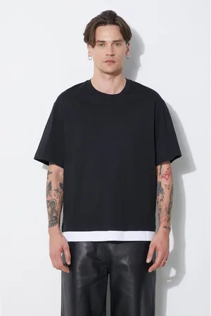 Neil Barrett T-shirt in cotone Slim Dropped Shoulder Bicolor uomo colore MY70266A-Y521-524N
