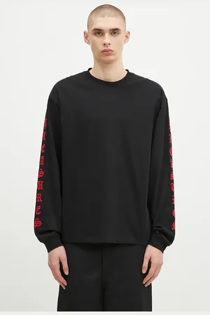Pleasures Top a maniche lunghe in cotone Oe Heavyweight Long Sleeve colore con applicazione P24F045