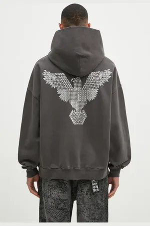 KSUBI Felpa in cotone Eagle Ekcess uomo colore con cappuccio con applicazione MPS25FL009