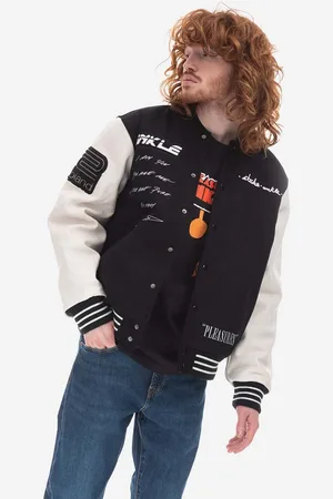 Pleasures Giacca bomber Unkle Varsity uomo Unkle Varsity P22U012-BLACK