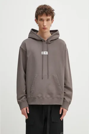 Maison Margiela Felpa in cotone uomo colore con cappuccio con applicazione SH0GU0018