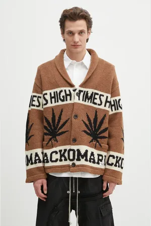 Wacko Maria Cardigan in lana Hightimes uomo colore HIGHTIMES-WM-KN04