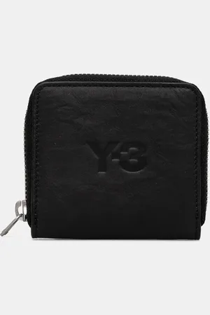 Y-3 Portafoglio in pelle Crinkle Leather Wallet colore JD2895