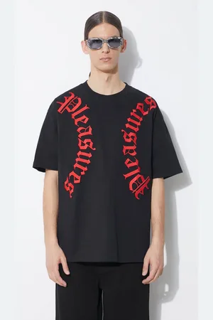 Pleasures T-shirt in cotone Harness Heavyweight T-Shirt uomo colore con applicazione P24SP010.BLACK
