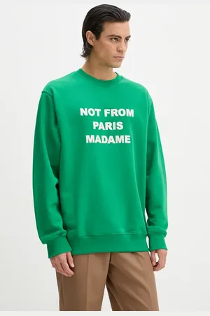 Drôle de Monsieur Felpa in cotone Le Sweatshirt Slogan uomo colore con applicazione E.SW149.CO127.GN Le Sweatshirt Slogan