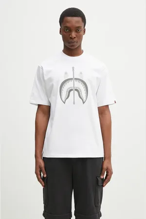 A Bathing Ape T-shirt in cotone Chain Stitch Shark uomo colore con applicazione 1L30109343