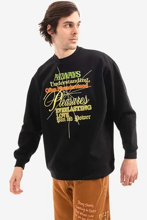 Pleasures Felpa uomo Bluza Faith Crewneck P21W027-BLACK