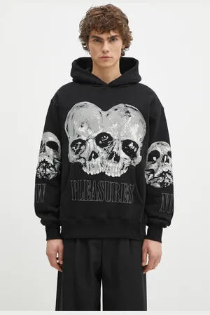 Pleasures Felpa Double Skull uomo colore con cappuccio P24W022