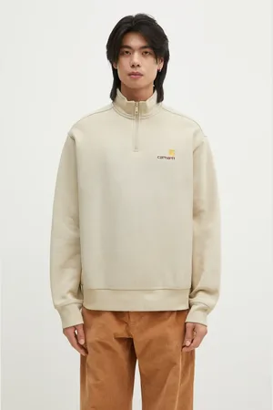 Carhartt Felpa Half Zip American Script Sweat uomo colore con applicazione I027014.2LPXX