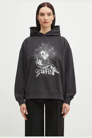 Ganni Felpa in cotone Isoli Heart Oversized donna colore T4082