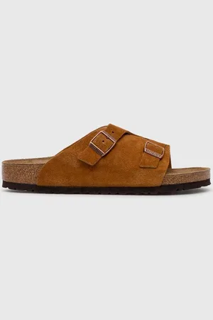 Birkenstock Ciabatte slide in camoscio Zürich uomo colore 1023842
