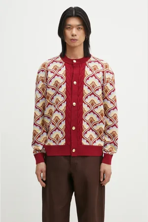 Drôle de Monsieur Cardigan in lana Le Cardigan Tapisserie uomo colore G-CA134-WO021-RD