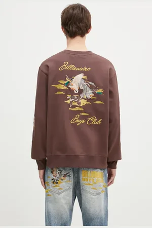 Billionaire Boys Club Felpa in cotone Duck Embroidered Crewneck uomo colore con applicazione B24441