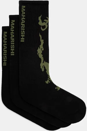 Maharishi Calzini Bonsai Dragon Sport Socks 3 Pack pacco da 3 uomo colore 1402.BLACK