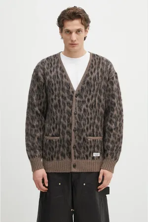 Wacko Maria Cardigan in lana Leopard Heavy uomo colore 24FW-WMK-KN10