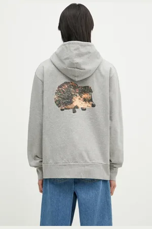 J.W.Anderson Felpa in cotone Prickly Back Print Hoodie colore con cappuccio JW0210.PG1668.905